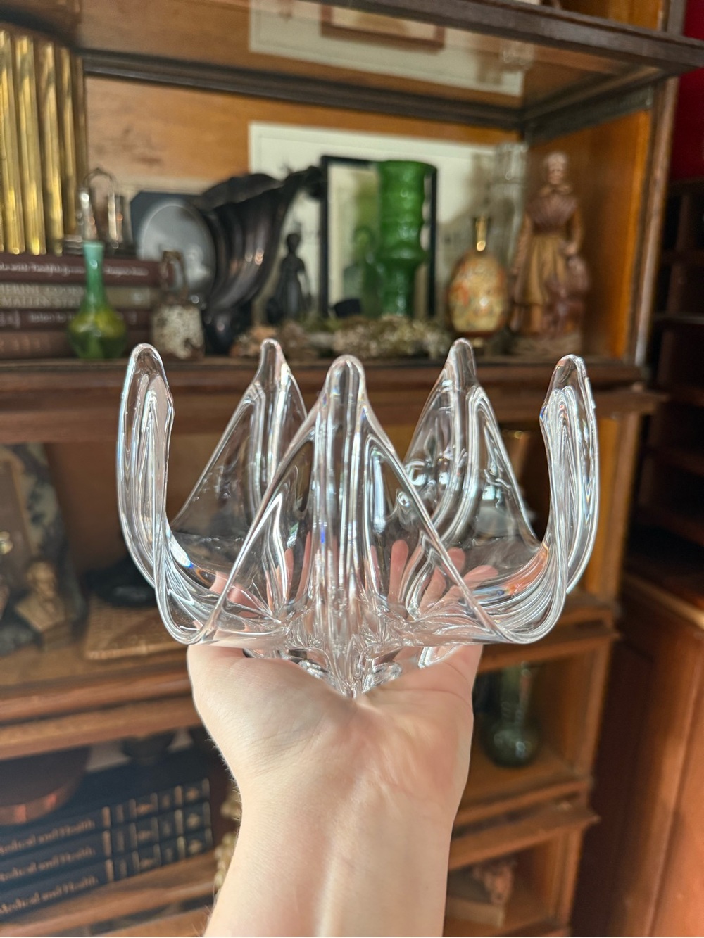 Handblown Clear Glass Tulip Bowl
